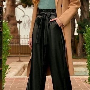 NWT Vegan leather wide leg pants